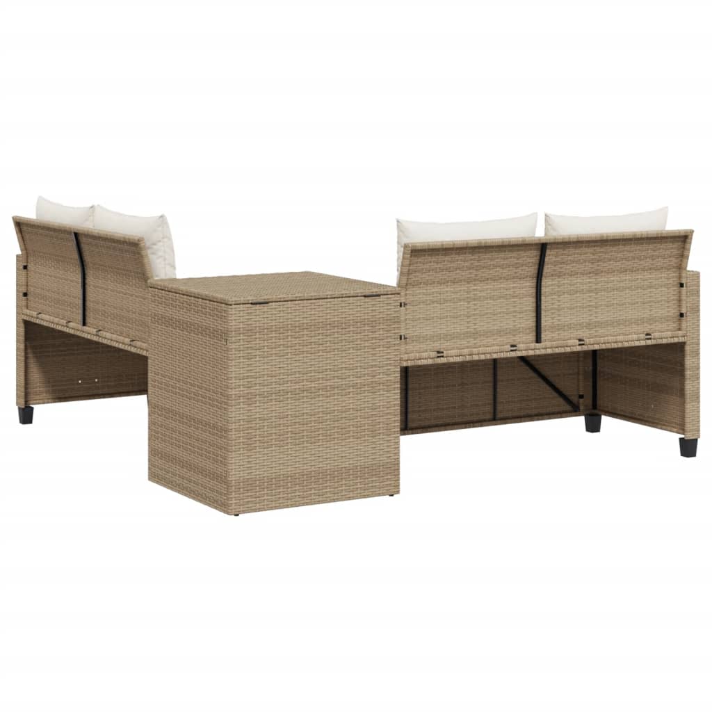 Canapé De Jardin Avec Table Et Coussins En Forme De L Beige