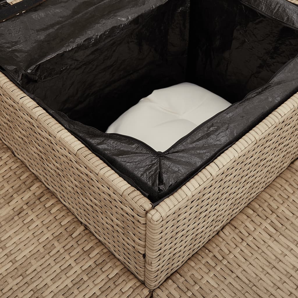 Canapé De Jardin Avec Table Et Coussins En Forme De L Beige