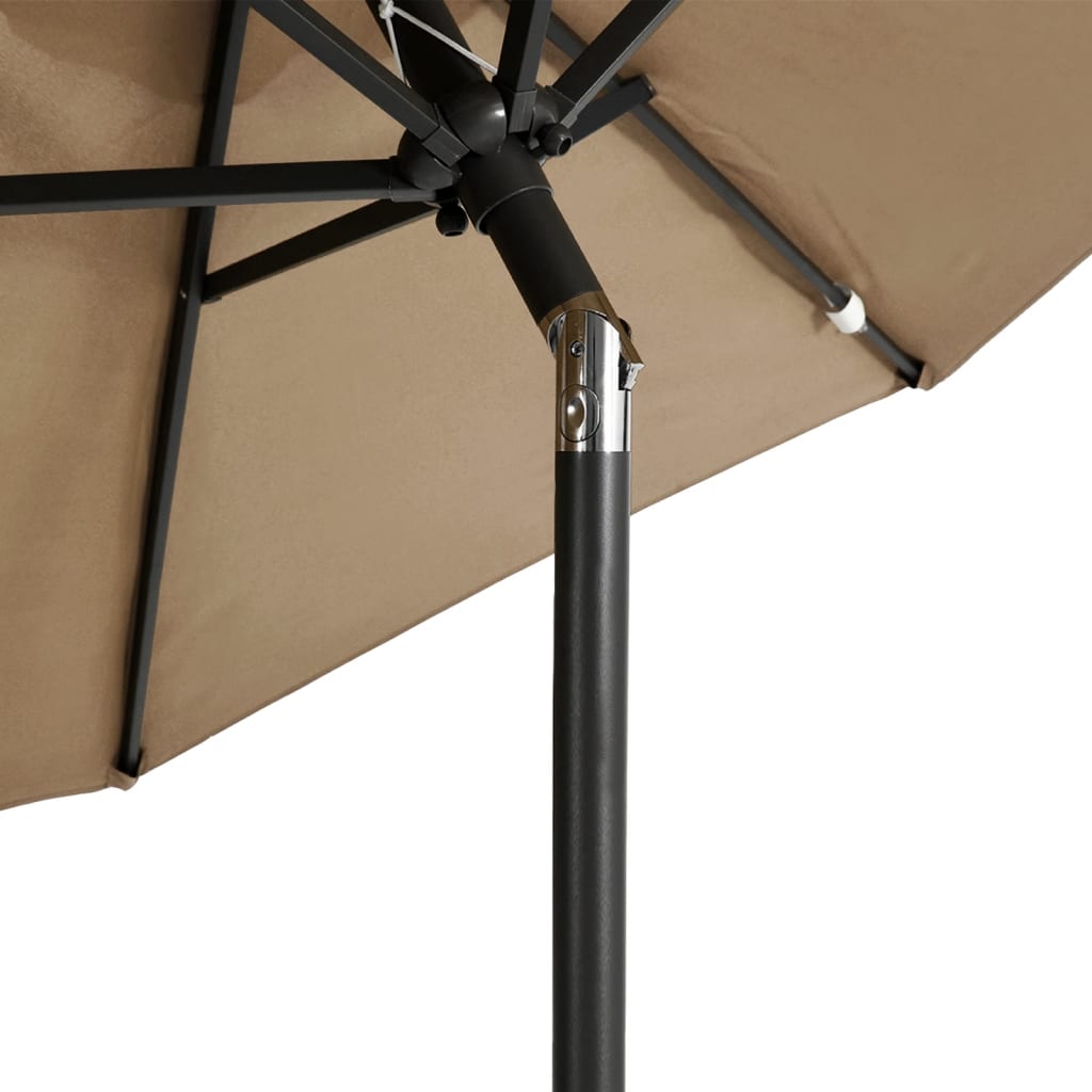 Parasol De Jardin Avec Mât En Acier Taupe 225X225X212 Cm