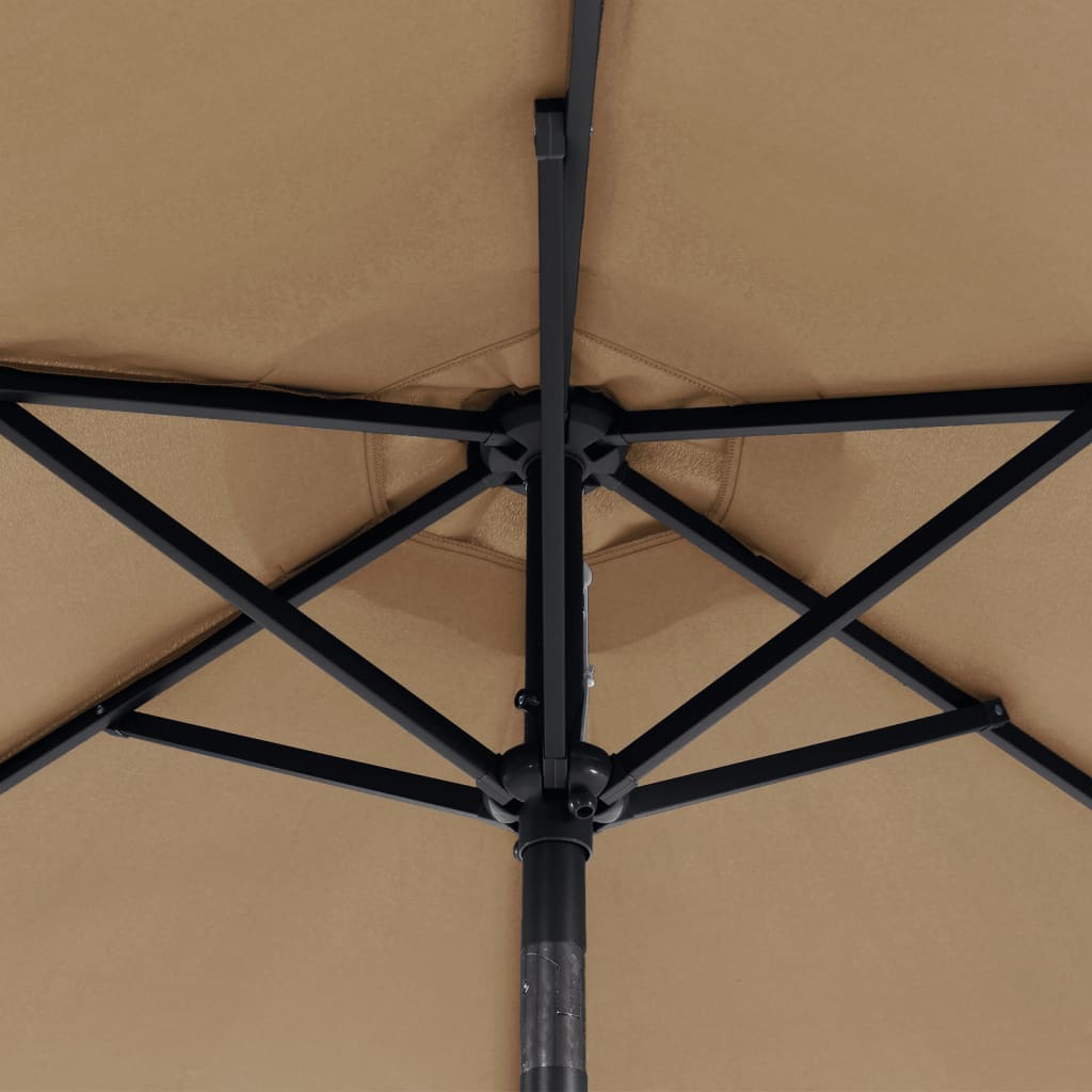 Parasol De Jardin Avec Mât En Acier Taupe 225X225X212 Cm