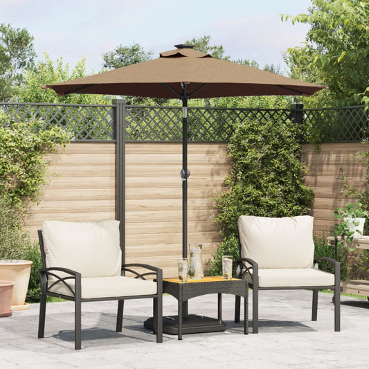 Parasol De Jardin Avec Mât En Acier Taupe 225X225X212 Cm