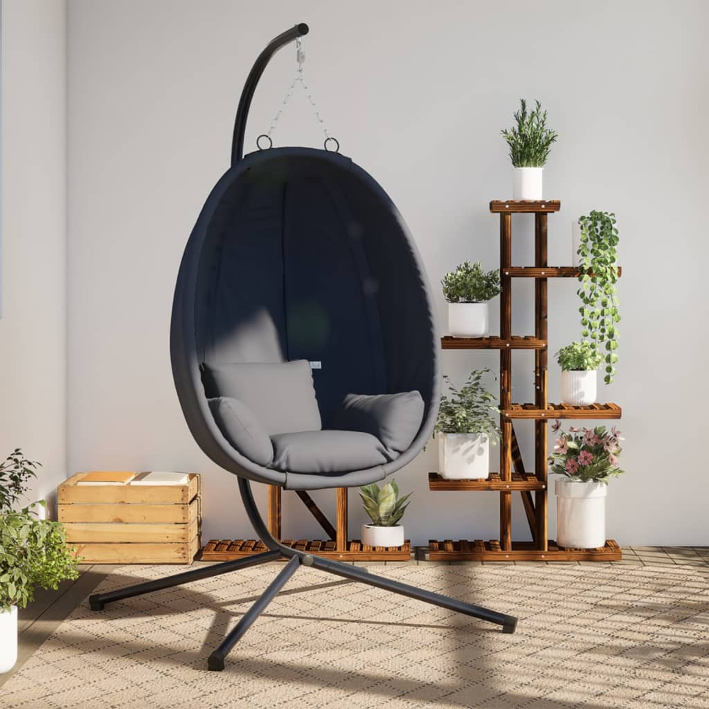 Chaise Suspendue En Forme D'œuf Et Support Tissu Et Acier
