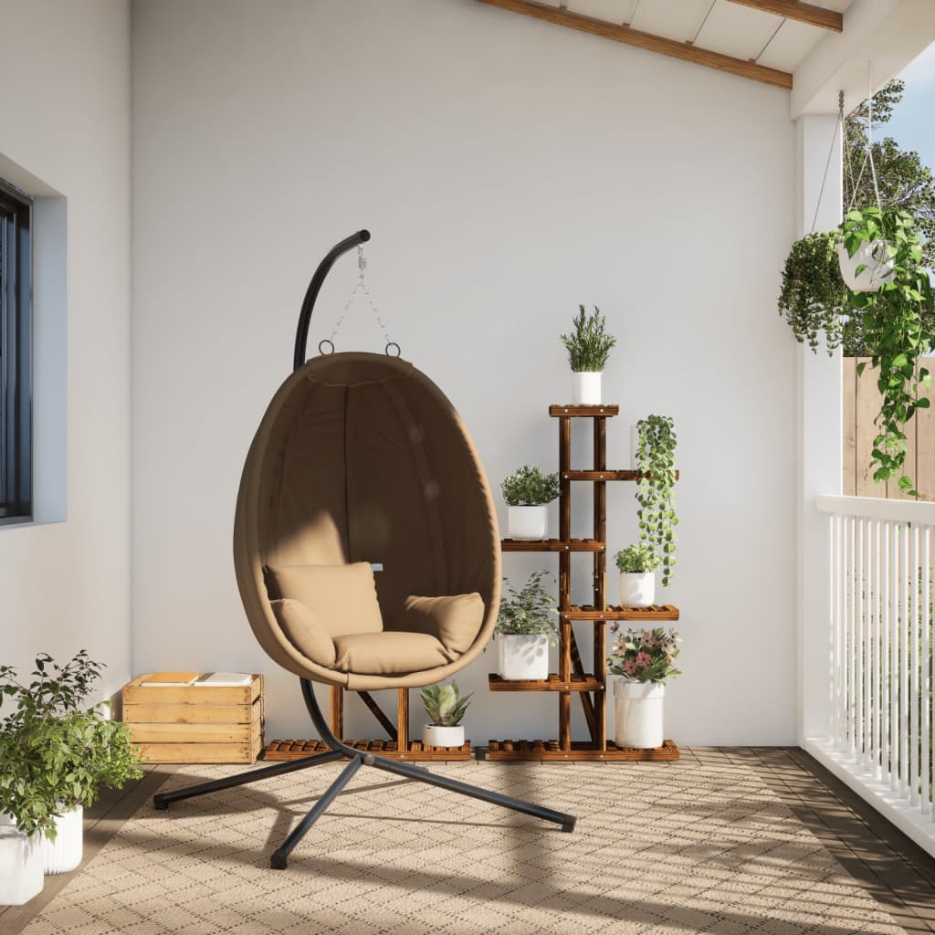 Chaise Suspendue En Forme D'œuf Et Support Tissu Et Acier