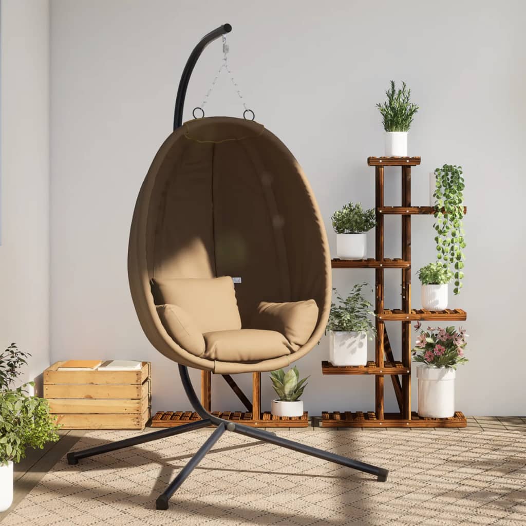 Chaise Suspendue En Forme D'œuf Et Support Tissu Et Acier