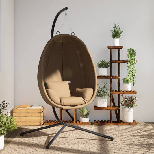 Chaise Suspendue En Forme D'œuf Et Support Tissu Et Acier