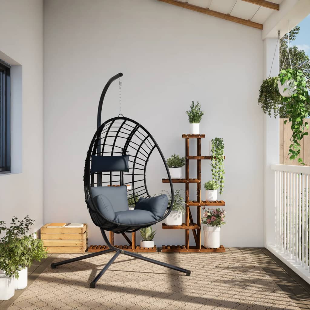Chaise Suspendue Œuf Support Rotin Et Acier