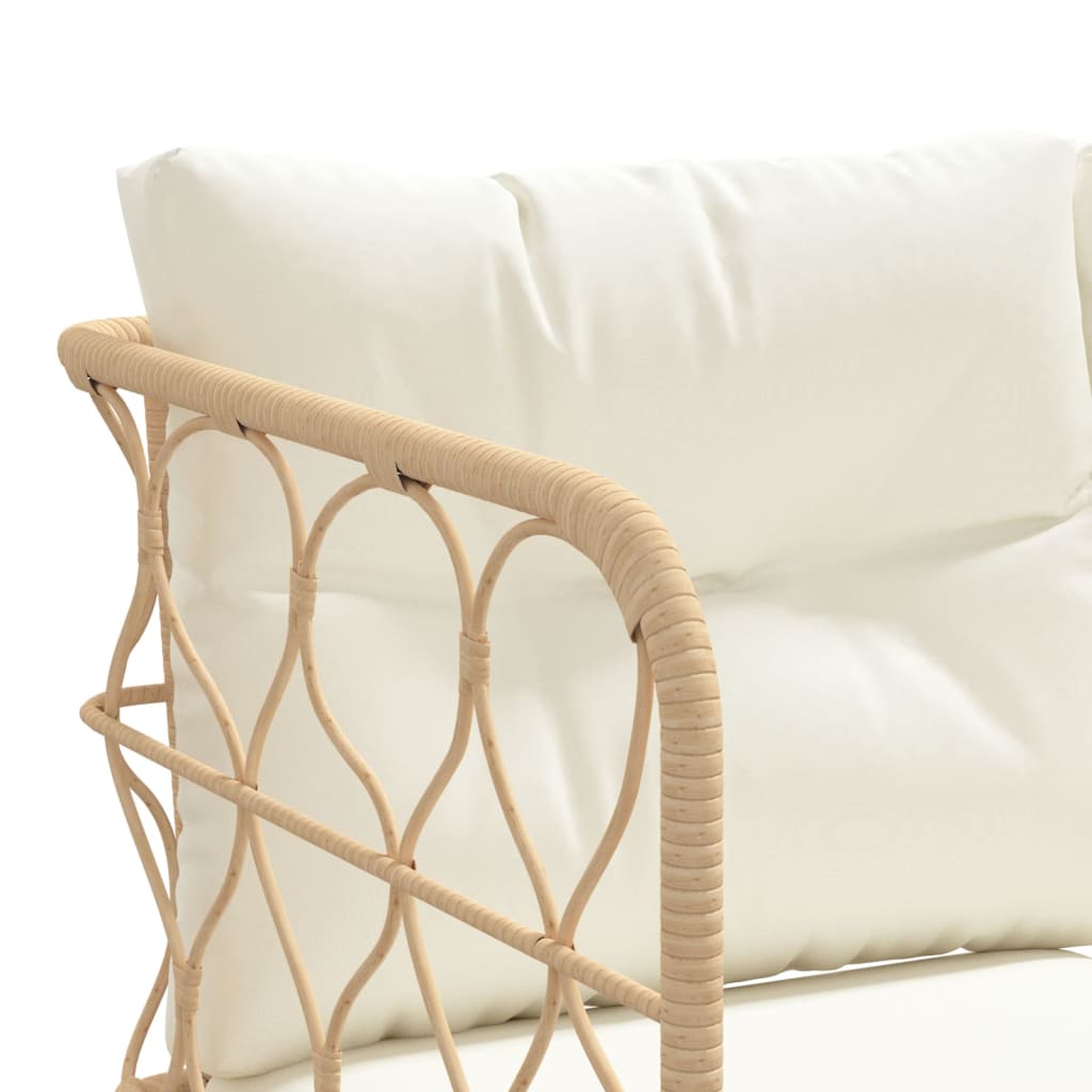 Canapé De Jardin Avec Coussins Forme De L Noir Acier Textilène