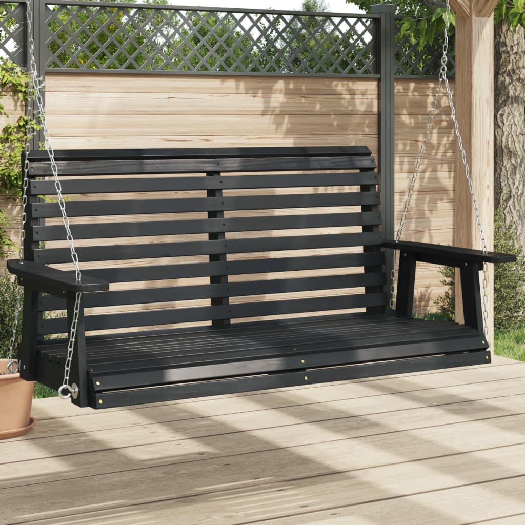 Banc De Balançoire De Jardin Chaînes En Métal Bois Massif Sapin