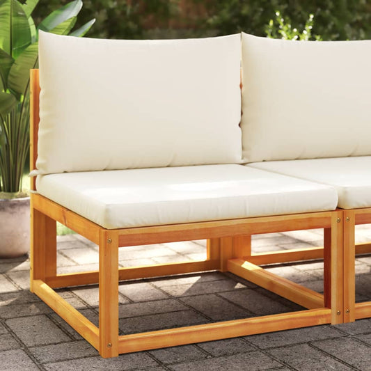 Canapé De Jardin Sans Accoudoirs Coussins Bois Massif D'acacia