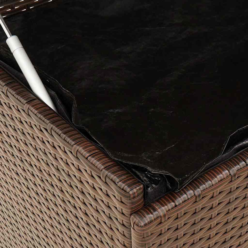 Boîte De Rangement De Jardin Et Roues Marron Résine Tressée
