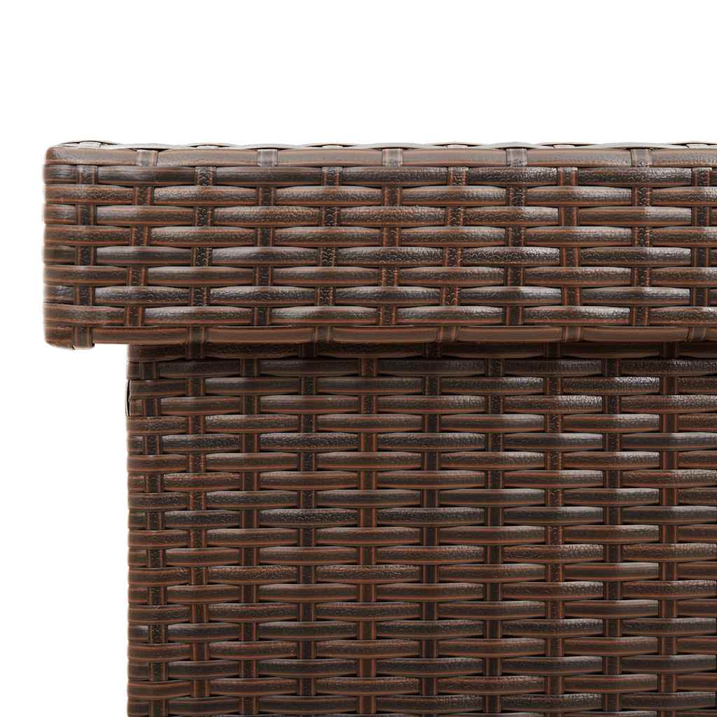 Boîte De Rangement De Jardin Et Roues Marron Résine Tressée