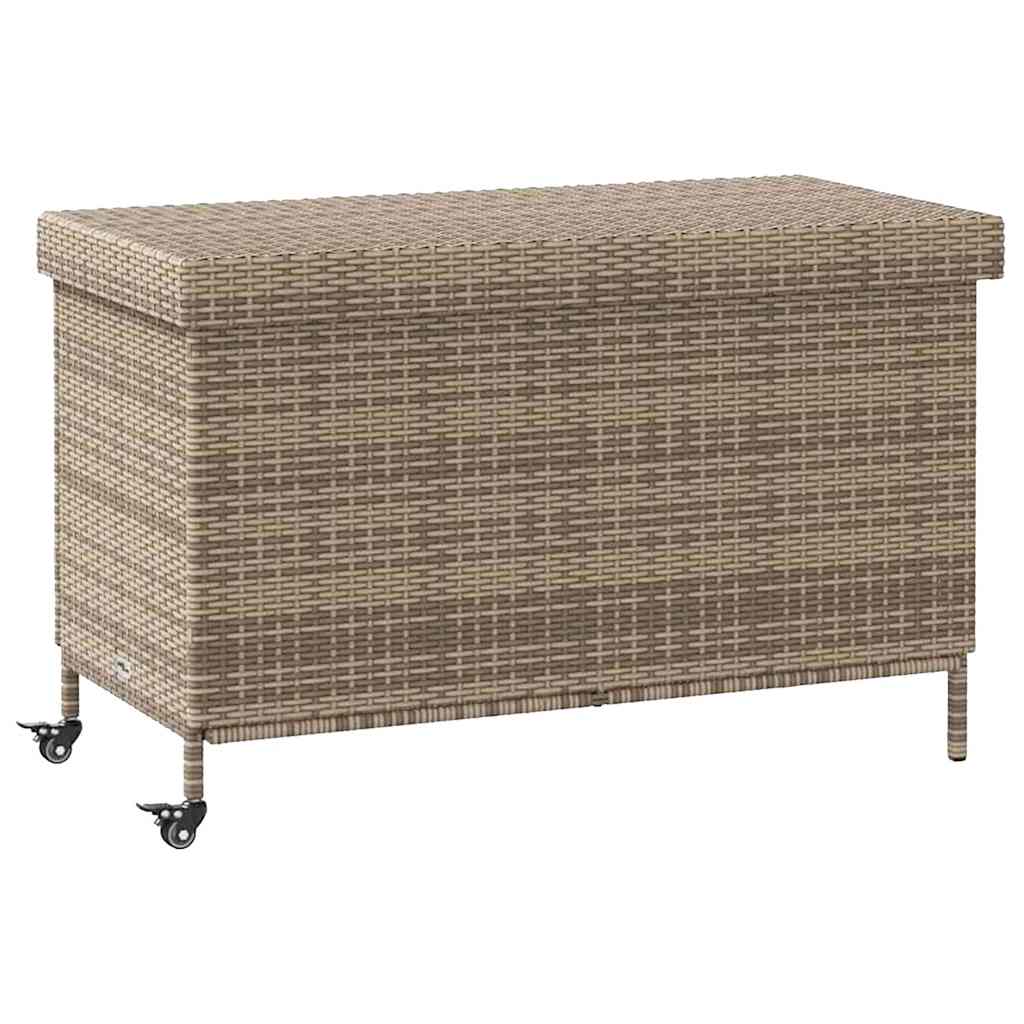 Boîte De Rangement De Jardin Et Roues Résine Tressée