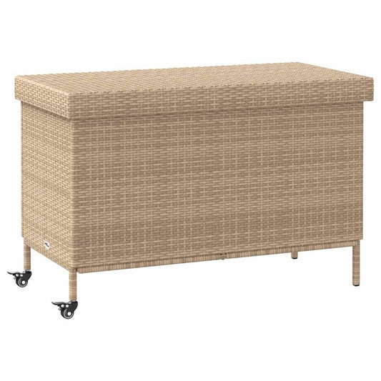 Boîte De Rangement De Jardin Et Roues Résine Tressée