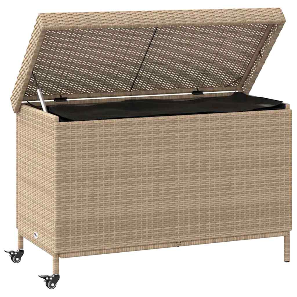 Boîte De Rangement De Jardin Et Roues Résine Tressée