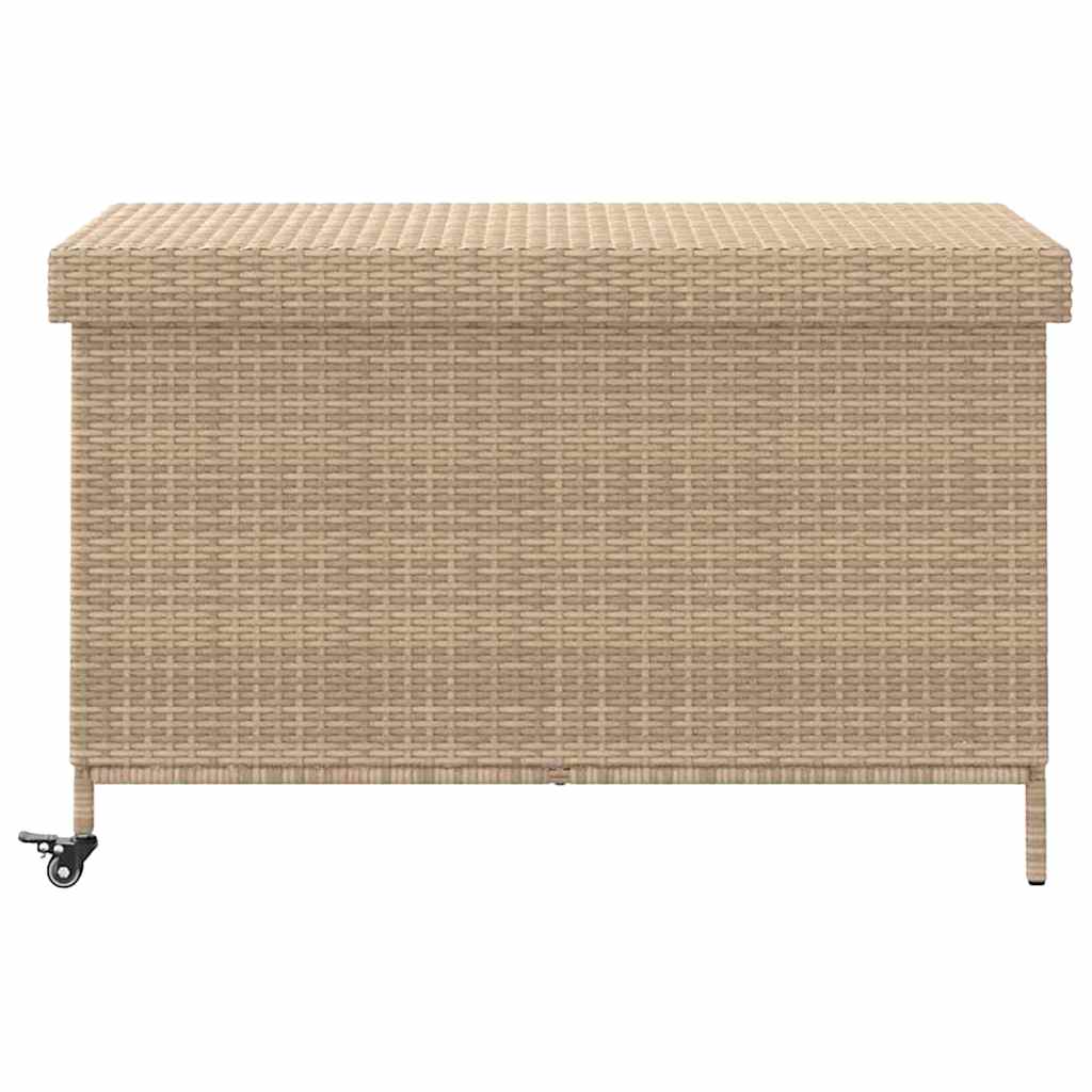 Boîte De Rangement De Jardin Et Roues Résine Tressée