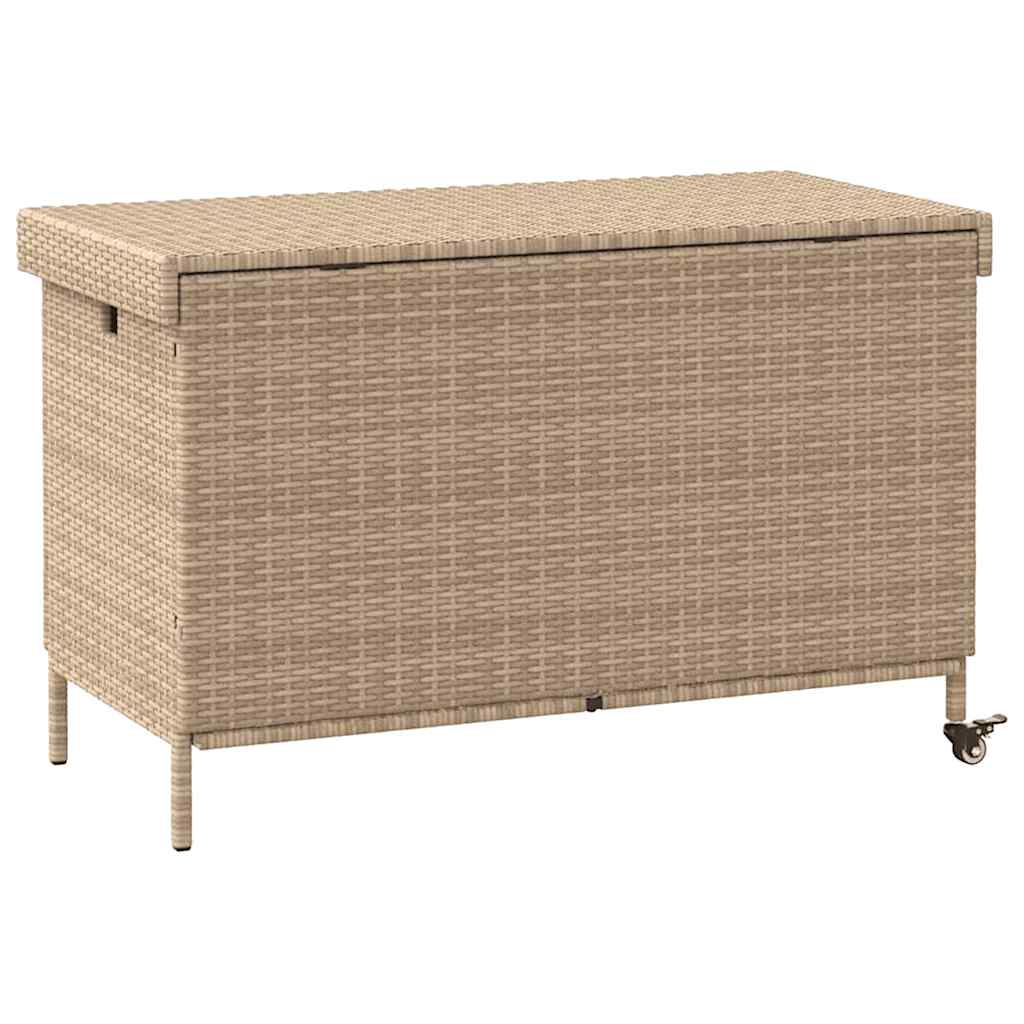 Boîte De Rangement De Jardin Et Roues Résine Tressée
