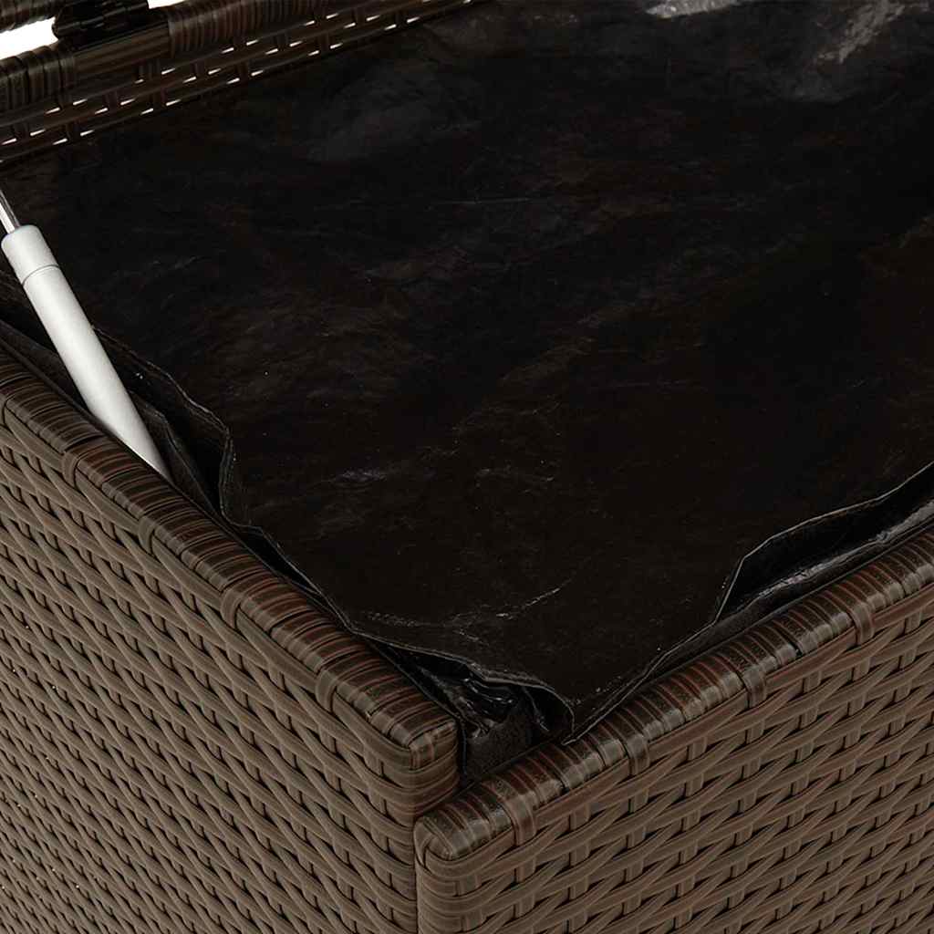 Boîte Rangement Jardin Roues Marron 160X55X75 Cm Résine Tressée