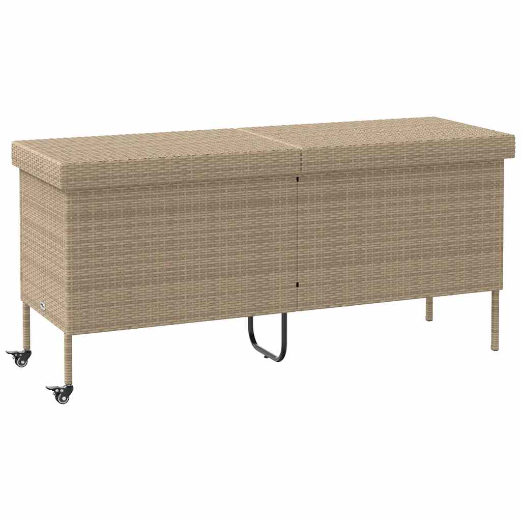 Boîte De Rangement De Jardin Et Roues Résine Tressée