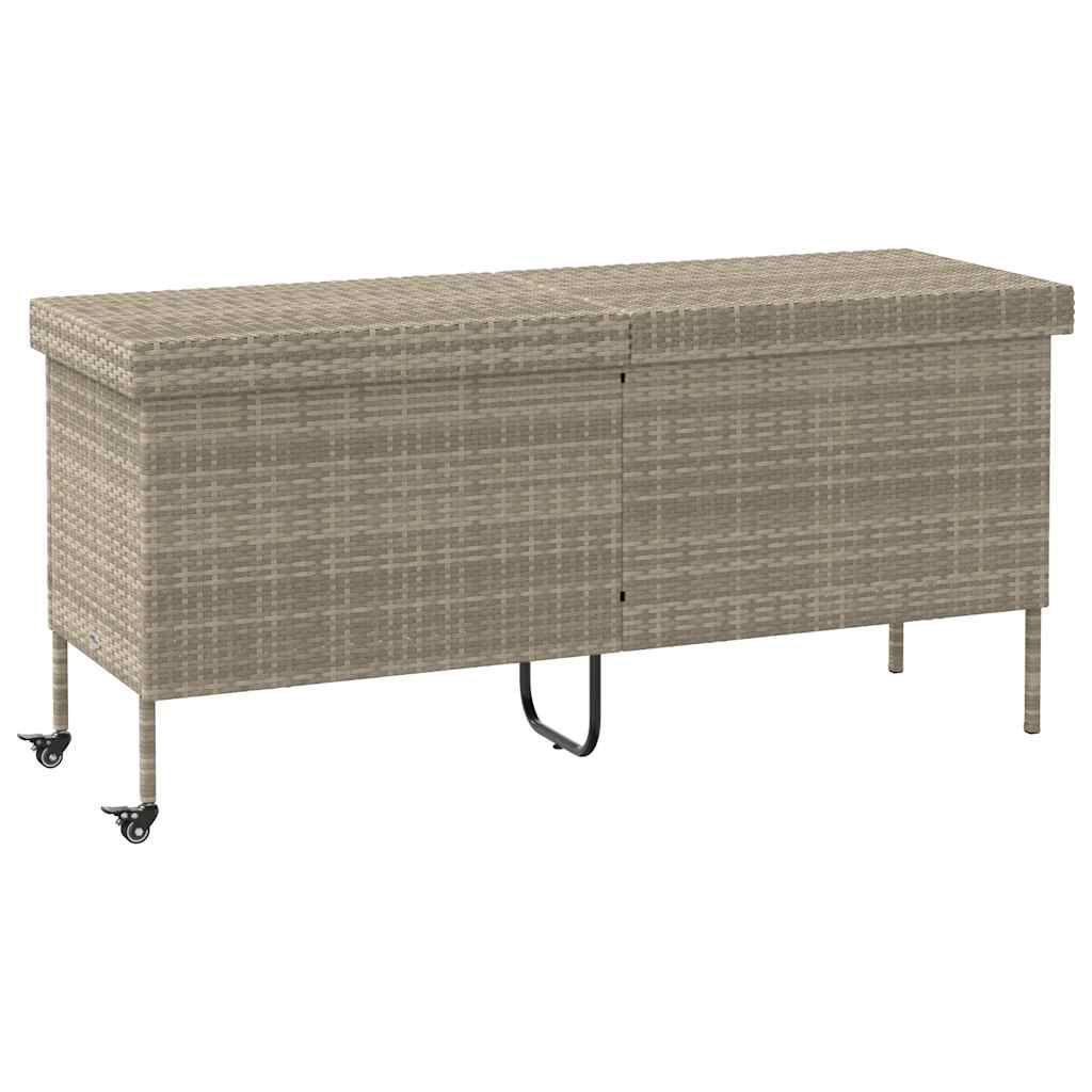 Boîte De Rangement De Jardin Et Roues Résine Tressée