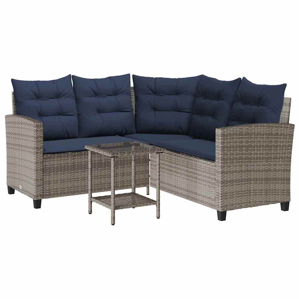 Canapé De Jardin Avec Table Et Coussins En Forme De L Gris Gris Foncé