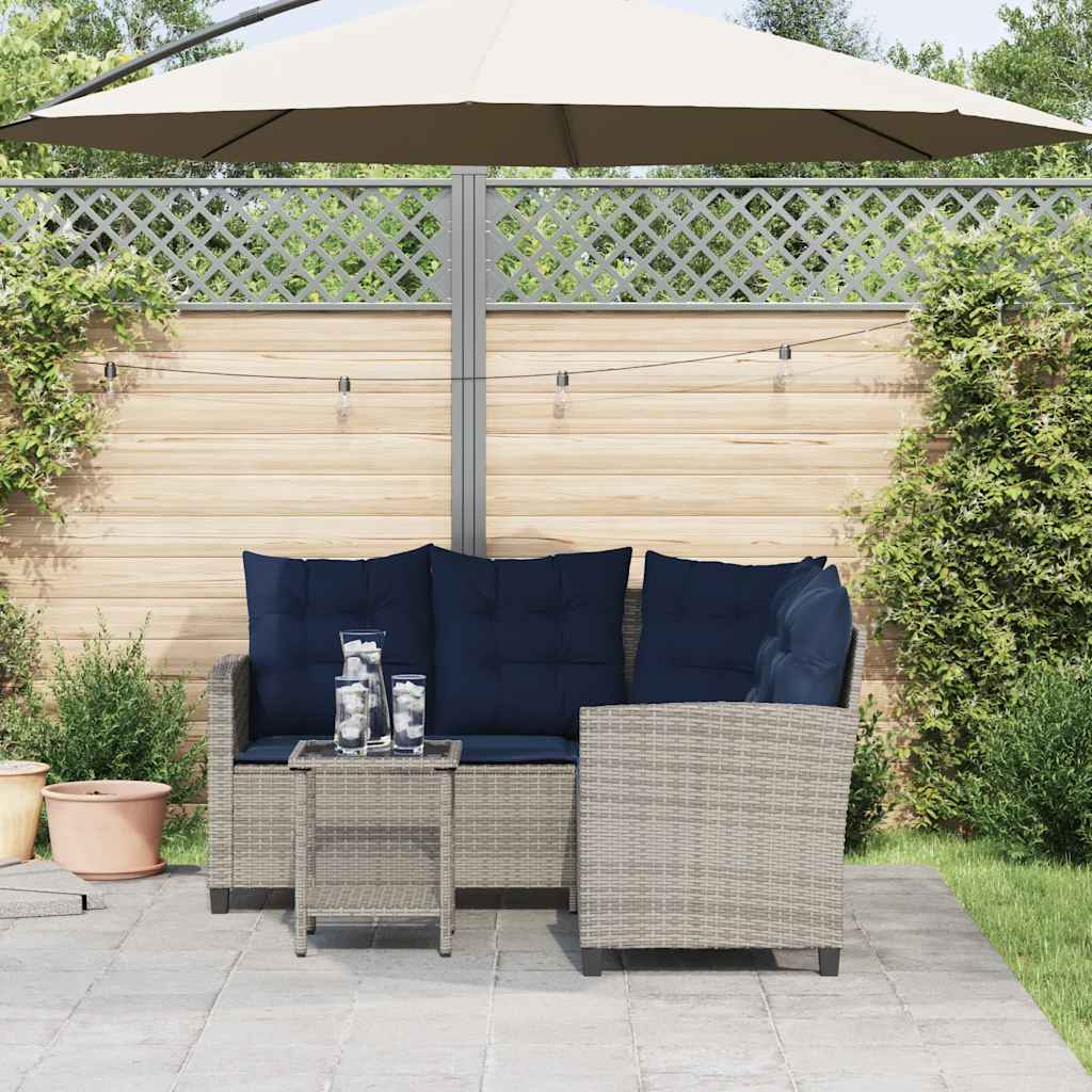 Canapé De Jardin Avec Table Et Coussins En Forme De L Gris Gris Foncé