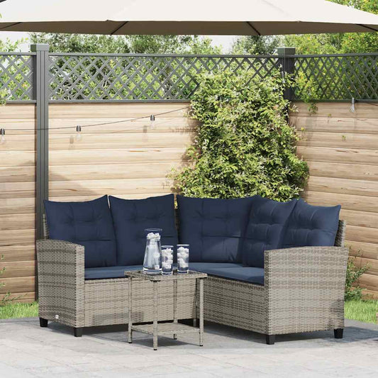Canapé De Jardin Avec Table Et Coussins En Forme De L Gris Gris Foncé