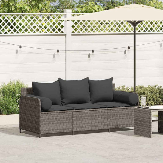 Canapé De Jardin Avec Coussins 3 Places Résine Tressée